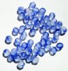 50 6mm Faceted Two Tone Fire & Ice Purple & Crystal Beads